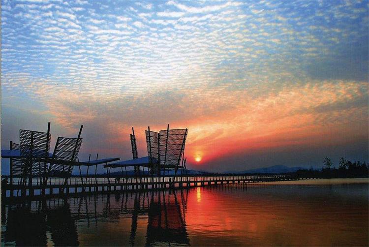 太湖黃昏 黃昏美景